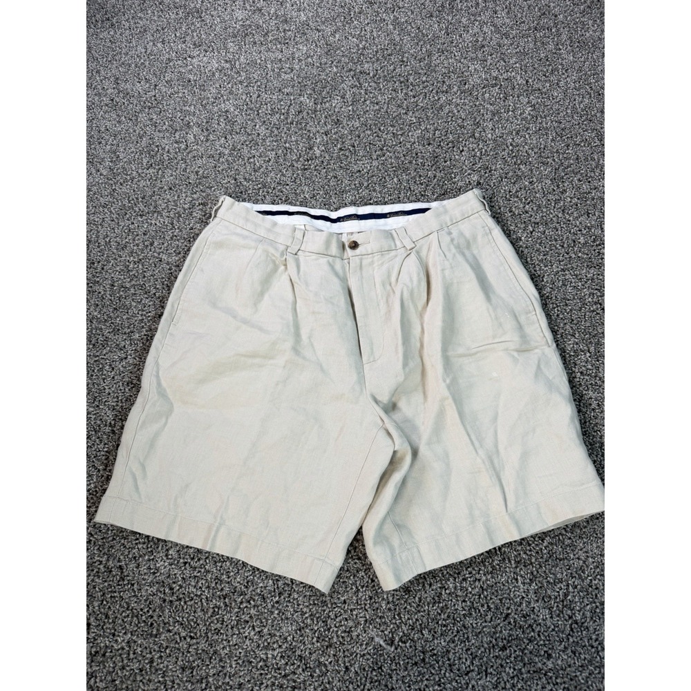 Brooks Brothers Linen Chino Shorts Men's Size 38 Beige Preppy